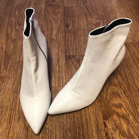 Rag & Bone Beha White Suede Leather Stiletto Ankle Boot Size 11 (41) - Picture 4 of 16